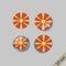 Set of MACEDONIA flags round badges.