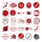 Set of made in Japan rubber stamps. Vector illustration decorative design