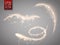 Set of magic glowing spark swirl trail effect isolated on transparent background.