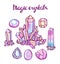 Set of magical crystals. Jeweler set