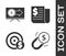 Set Magnet with money, Monitor with dollar, Target with dollar symbol and Financial news icon. Vector