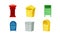 Set of mailboxes. Colorful containers for paper correspondence cartoon vector illustration