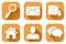 Set of main round brown internet icons