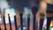 Set of make-up brushes close-up, fashion show backstage, cosmetics industry