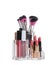 Set of makeup cosmetic products in organizer