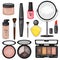 Set of makeup cosmetics. Cartoon style. Vector illustration