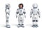 Set of male astronaut 3d illustration
