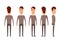 Set of Male characters. Man, boy, person, user. Modern vector illustration flat and cartoon style. Different positioning