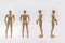 Set of Male dolls mannequin isolated on light background. Mannequin of man shows from four sides