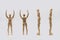 Set of Male dolls mannequin isolated on light background. Mannequin of man shows from four sides and holds hands up