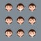 Set of male emoji characters.