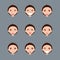 Set of male emoji characters