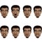 Set of male facial emotions. Black African American businessman with different face expressions