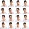 Set of male facial expressions