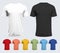 Set of male Tshirt, Unisex Fashion MockupIllustration Clothes, Men Blank T-Shirt Template, Realistic Font 3D Male Shirt