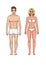 Set of man and woman in underwear