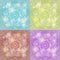 Set of mandala snowflake background