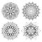 Set of mandalas for coloring isolated on white background. Decorative round ornaments.