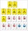 set of mandatory sign, hazard sign, prohibited sign, occupational safety and health signs, warning signboard, fire emergency sign