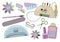Set of manicure and pedicure tools and accessories