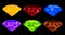 Set of many-coloured gems