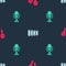 Set Maracas, Xylophone and Microphone on seamless pattern. Vector