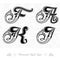 Set of marine capital letter with swiming mermaid - f, k, a, j