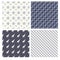 Set of marine seamless patterns