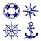 Set of marine symbols Vector Illustration.