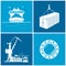 Set of maritime icons, vector illustration