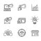 Set of marketing related icon with outline style