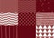 Set of marsala colored seamless patterns