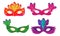 Set of masks for carnivals or masquerade costumes vector illustration