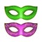 Set of masks for Mardi Gras carnival. Luxurious mask with a pattern. Shine glitters. Vector