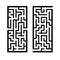 A set of mazes. Game for kids. Puzzle for children. Labyrinth conundrum. Find the right path. Vector illustration