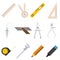 Set of measure tools icons