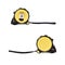 Set of Measuring tape over isolated white background