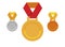 Set of medals icons; Gold medal icon; Silver medal icon; Bronze medal icon;