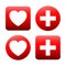 Set Medecine and Health flat icons - vector