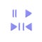 Set of media player button icons. Play and pause buttons, video audio player, player button set icon symbol, play and