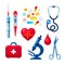 Set of medical icons , color flat