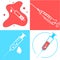Set medical syringe, hypodermic needle, Inject needle concept of vaccination, injection. Trendy flat style. vector illustration.