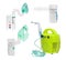 Set of medical ultrasonic, compressor and mesh inhaler, nebulizer