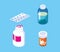 Set of medicines treatments icons