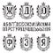 Set of medieval coat of arms with cyrillic letters. Ukrainian and russian monograms kit