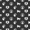 Set Megaphone, Mail and e-mail, Mail and e-mail and Create account screen on seamless pattern. Vector