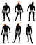 Set of men silhouette