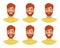 Set of mens avatars expressing various emotions: joy, sadness, laughter, tears, anger, disgust, cry.