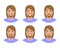 Set of mens avatars expressing various emotions: joy, sadness, laughter, tears, anger, disgust, cry.