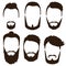 Set of mens hairstyles, beards and mustaches. Gentlmen haircuts and shaves